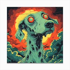 Vintage 80s Nightmarish Dog 10 Canvas Print