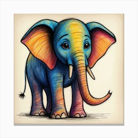 Colorful Elephant Canvas Print