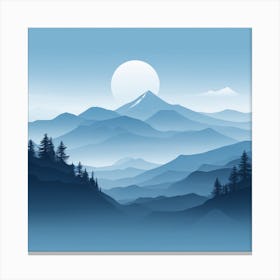 Misty mountains background in blue tone 31 Canvas Print