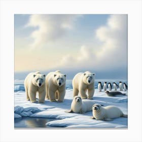 Arctic wildlife and serene sky 2 Canvas Print