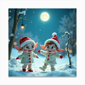 Christmas Elves 8 Canvas Print