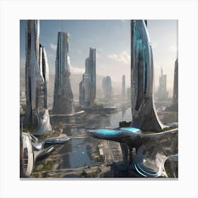 Futuristic City 244 Canvas Print