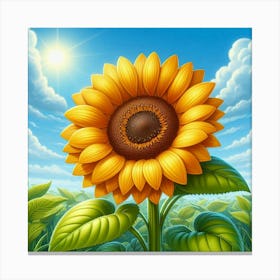 Sunflower In The Field Canvas Print