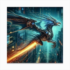 Futuristic Dragon Canvas Print