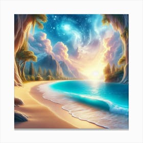 Beach At Night 3 Canvas Print