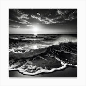 Black And White Seascape 6 Canvas Print