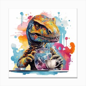 T-Rex Coffee Canvas Print