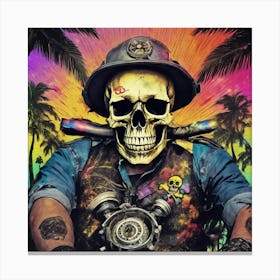 Skull With Tattoos Canvas Print