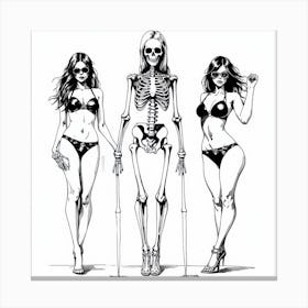 Skeletons In Bikinis Canvas Print