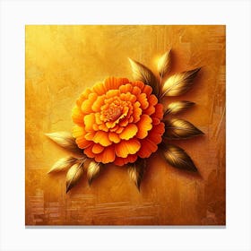 Abstract Golden Carnation Flower Canvas Print