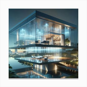 Futuristic Glass House Canvas Print