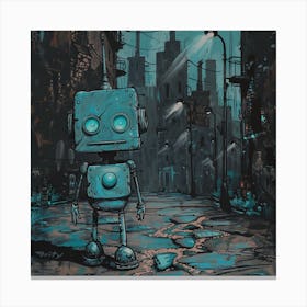 Robot On The Street 1 Canvas Print