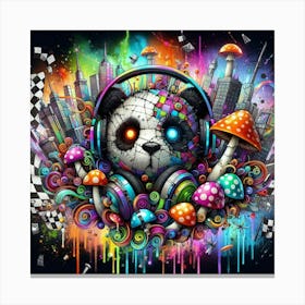 Psychedelic Panda 20 Canvas Print