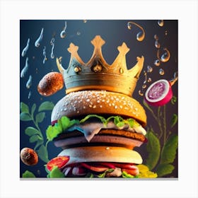 Hamburger Royal And Vegetables Ultrarealistic U (6) (1) Canvas Print