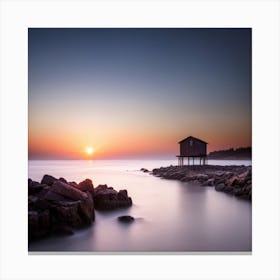 Sunset At The Beach 1 Canvas Print