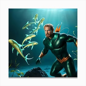 A Dramatic High Contrast Cinematic Photograph Of Aquaman Canvas Print