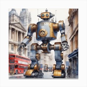 Robot In London 27 Canvas Print