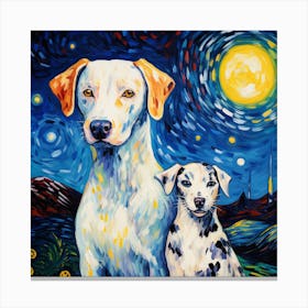 Starry Night Dalmatian Canvas Print