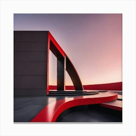 Moderno Monumento Rojo Y Negro Canvas Print