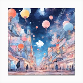 Night In The City Canvas Print