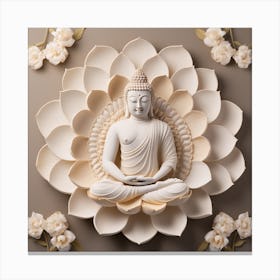 Buddha In Lotus 1 Canvas Print