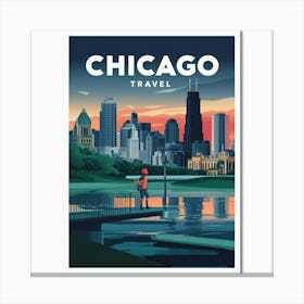 Chicago Travel Poster 4 Canvas Print