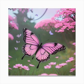 Pink Butterfly 4 Canvas Print