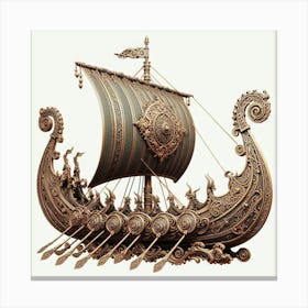 Ornate Viking Ship Scandinavian  Canvas Print