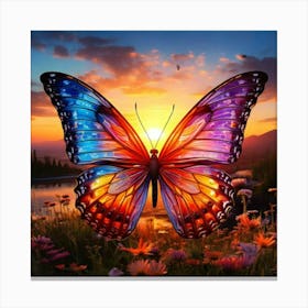 Firefly Whimsical Sunrise With Painted Butterfly Wings 14861 (2) Canvas Print