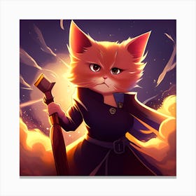 Cat With A Sword Canvas Print