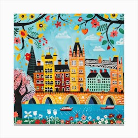 Kids Travel Illustration London 4 Canvas Print