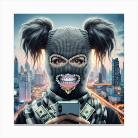 Girl In A Mask Canvas Print