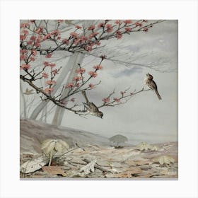 Birds On A Branch Canvas Print