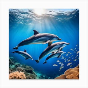 Underwater Dolphin Scene 1 Canvas Print