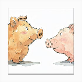 Two Pigs Canvas Print