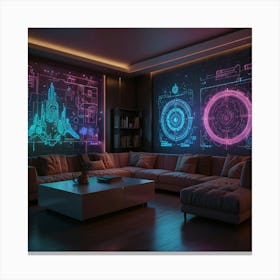 Futuristic Living Room Canvas Print