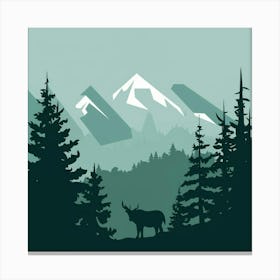 Deer In The Mountains Canvas Print