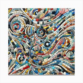 Colorful Mosaic Using Broken Ceramic Tiles Canvas Print