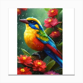 Bird In The Rain Canvas Print