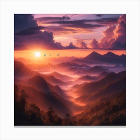 Sunrise from the mountain 9 Canvas Print