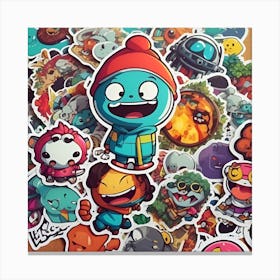 Sticker Collection Canvas Print