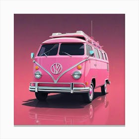 Pink Vw Bus 2 Canvas Print