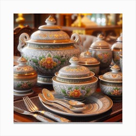 Thai Dinnerware Canvas Print