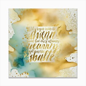 Gold And Gold Splatter Canvas Print