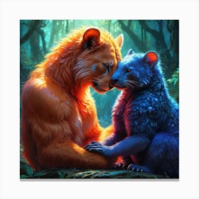 Love Glowing Love Element Animal 7 Canvas Print