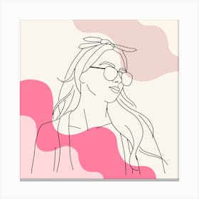 Portrait Of A Woman With Glasses Canvas Print