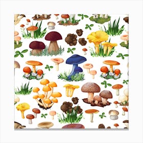 Mushroom Seamless Pattern Canvas Print