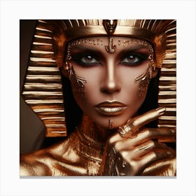 Egyptian Woman With Gold Makeup Canvas Print