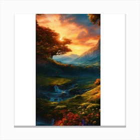 Sunset In The Forest 9 Canvas Print