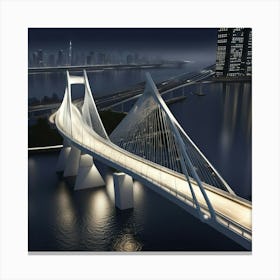 Bridge At Night Canvas Print